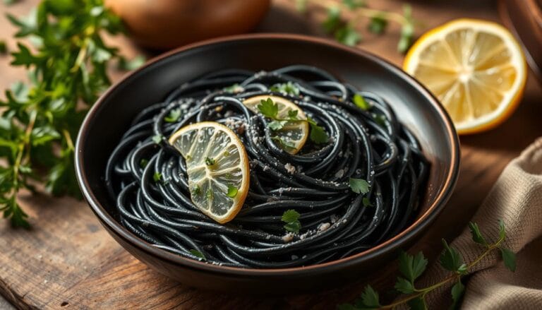 homemade black pasta
