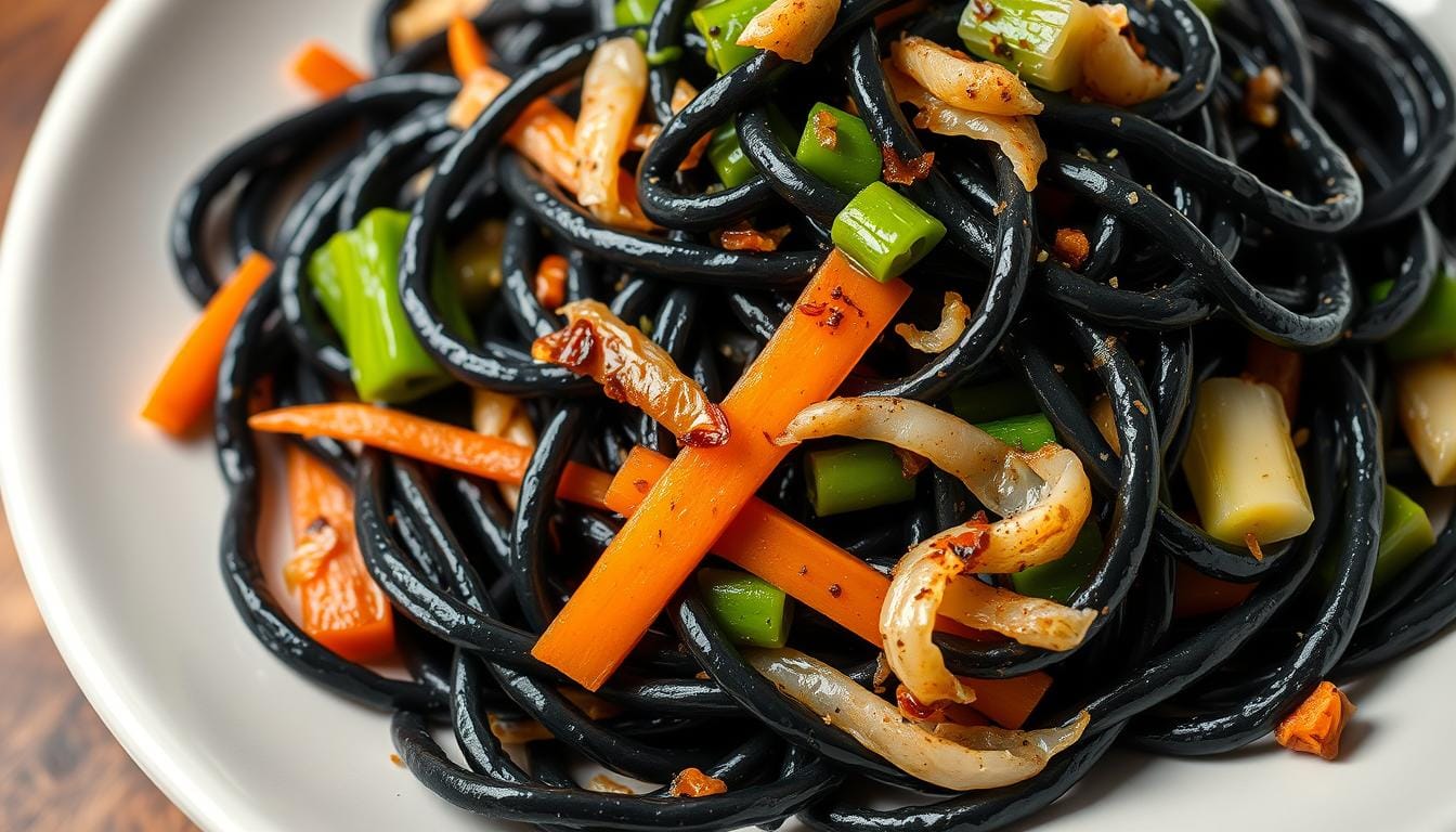 squid black noodles